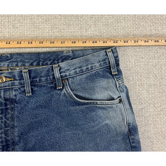 Carhartt Jeans Flannel Lined Men's 44x29 (Tag 46x30) Relaxed Fit B17-DST Blue - Picture 7 of 13